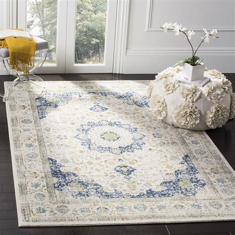 Safavieh Evoke Collection EVK220C Oriental Vintage Ivory and Blue Area ...