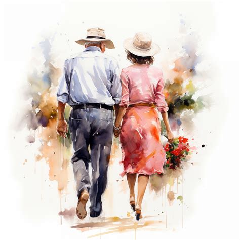 Senior Couple Walking Art Free Stock Photo - Public Domain Pictures