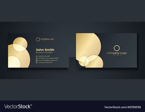 Black and gold business card design template Vector Image