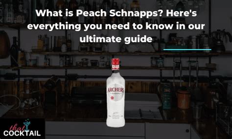 What is Peach Schnapps? Here's everything you need to know in our ultimate guide - That Cocktail