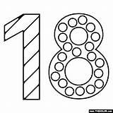 Number 18 Coloring Page sketch template