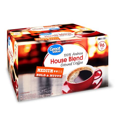 Great Value 100% Arabica House Blend Coffee Pods, Medium Roast, 96 Count - Walmart.com - Walmart.com