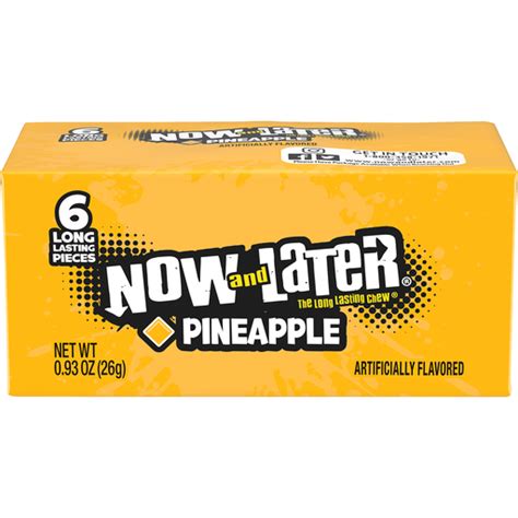 NOW AND LATER Pineapple Candy 0.93 oz. Wrapper | Packaged Candy ...