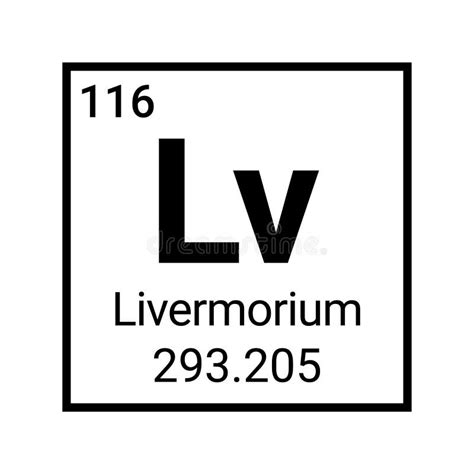 Livermorium Science Periodic Table Element Chemical Symbol Stock Vector ...