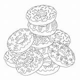 Donut Coloring Page Printable sketch template
