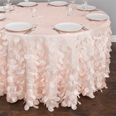 118 in. Round Petal Tablecloth Blush Pink | Wedding table linens, Blush pink bridal shower, Pink ...