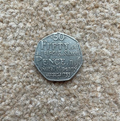 Rare Errors Johnsons Dictionary 2005 50p Coin - Etsy UK