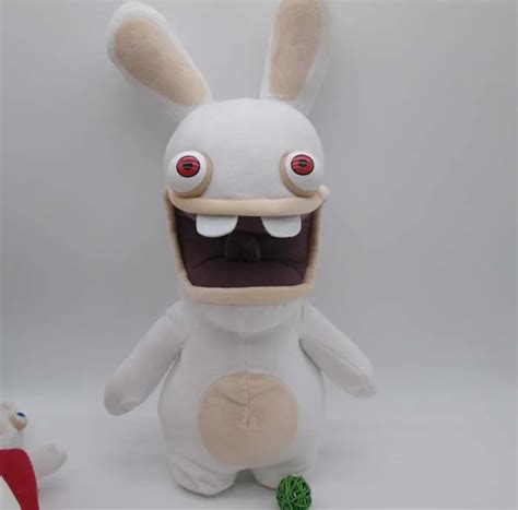 Rayman Raving Rabbids Stuffed Plush Toy Red eyed white rabbit for Children Gift Crazy Rabbit Big ...