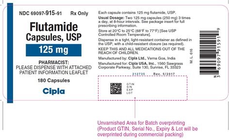 Flutamide Capsules USP, 125 mg