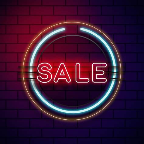 Free Vector | Neon sale sign