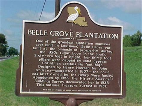 Belle Grove Plantation - Louisiana Historical Markers on Waymarking.com