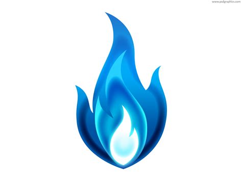 Blue flame icon PSD - PSDgraphics