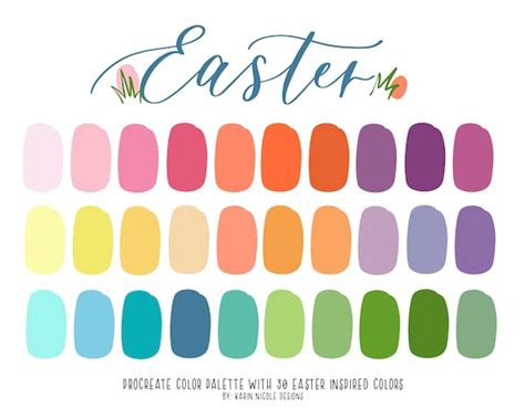 Easter Color Palette for Procreate Pink Yellow Green Blue - Etsy