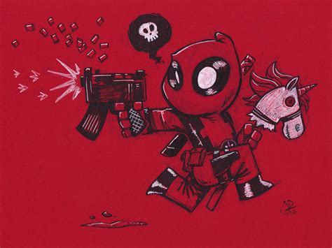 ArtStation - Chibi Hobby Horse Unicorn Deadpool With An Uzi