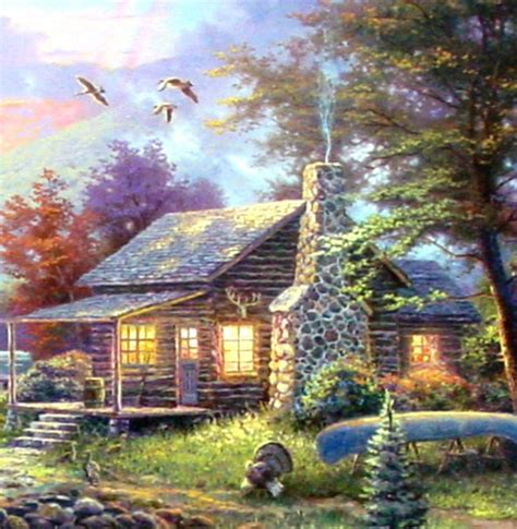 Nature's Paradise (Mountain Retreat III) by Thomas Kinkade 18x27 ...