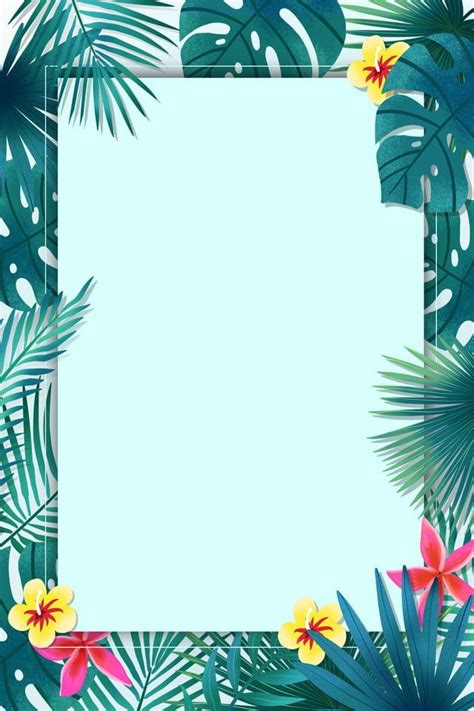 Fresh Tropical Plants Border Background