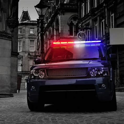 12V 35" Car LED Strobe Work Light Bar Police Car Flash Signal Emergency ...