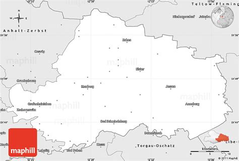 Silver Style Simple Map of Wittenberg