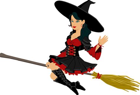 Clipart - Flying Witch