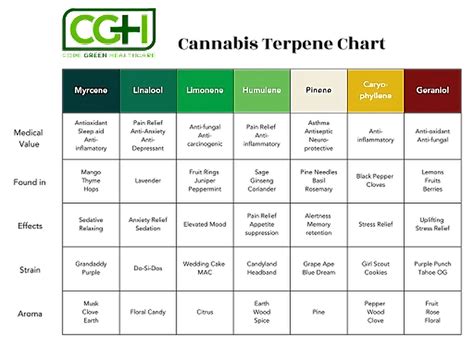 Terpenes Chart