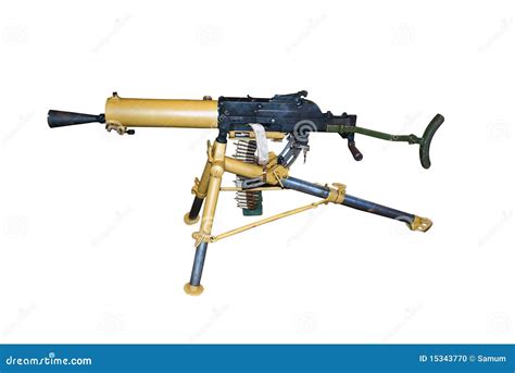 Old machine gun stock photo. Image of fight, arms, protect - 15343770