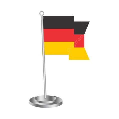 Germany Flag, Germany Flag With Pole, Cute Germany Flag Realistic With ...