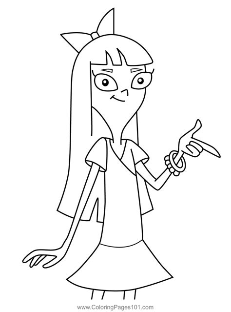 Stacy Hirano Phineas and Ferb Coloring Page for Kids - Free Phineas and Ferb Printable Coloring ...