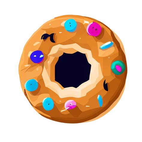 Doodle Art Donut Cartoon Illustration · Creative Fabrica