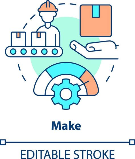 Make concept icon. Manufacture. Component of supply chain management abstract idea thin line ...