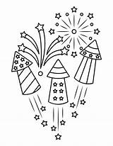 Fireworks Coloring Page sketch template