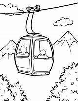 Cable car coloring Page sketch template