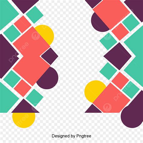 Geometric Border Clipart Vector, Color Abstract Geometric Borders, Vector Material, Geometric ...