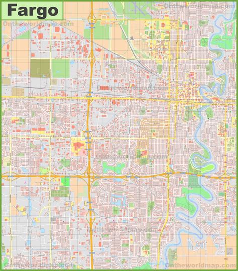 Large detailed map of Fargo - Ontheworldmap.com