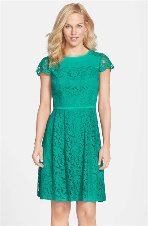 Adrianna Papell Cap Sleeve Lace Fit & Flare Dress | Nordstrom