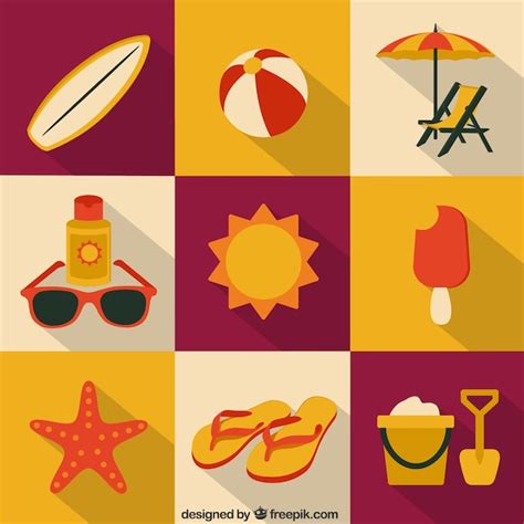 Free Vector | Summer icons collection