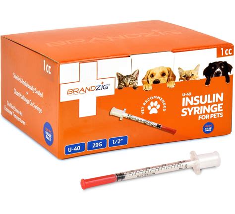 Brandzig U-40 Pet Insulin Syringes 29G 1cc 1/2 100-Pack - Buy Online