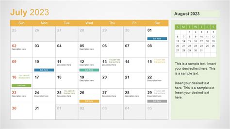 July Month PowerPoint Calendar Template for Year 2023 - SlideModel