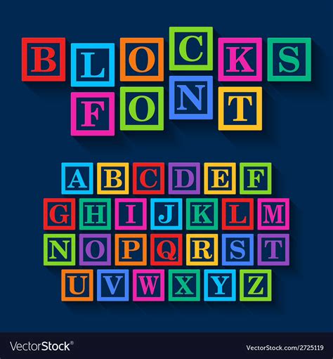 Learning blocks alphabet Royalty Free Vector Image