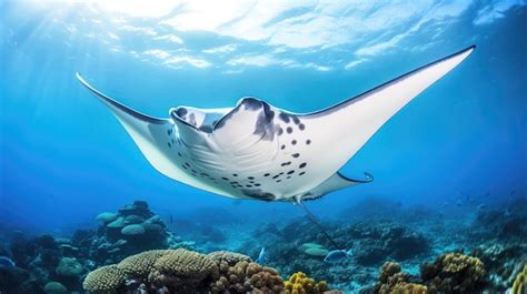 Premium AI Image | A breathtaking shot of a Manta Ray his natural habitat showcasing his ...