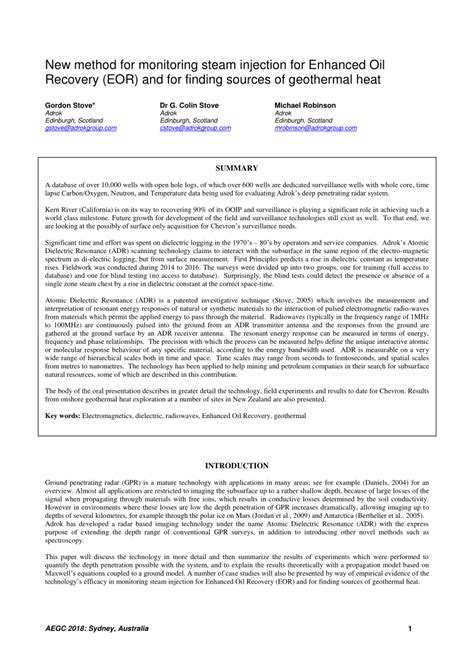 (PDF) New method for monitoring steam injection for Enhanced Oil ...