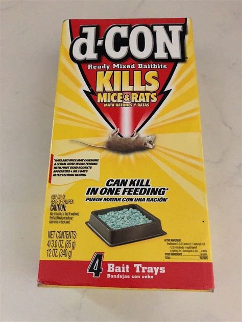 NEW D-Con Rat Mice Poison Ready Mixed Bait 3oz 12oz Pack of 4 Trays Pellets Dcon #dCON | Mouse ...