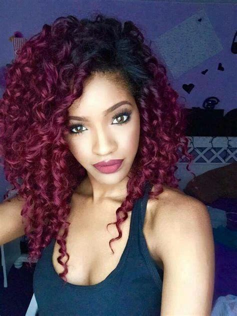 Pelo rojo | Burgundy hair, Wine hair, Natural hair color