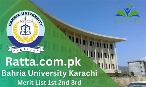 Bahria University Karachi Merit List 2024 1st 2nd 3rd