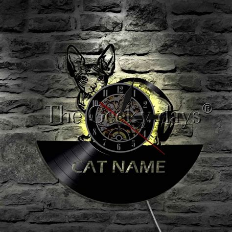 1Piece Kitten Cat Wall Light Personalized Wall Light Custom Cat Name LED Light Wall Sign Cat ...