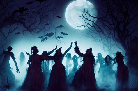 Premium Photo | Witches during a coven celebration for halloween