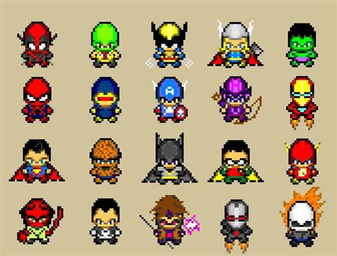 Superheroes pixel art | Pixel art, Perler bead art, Perler crafts