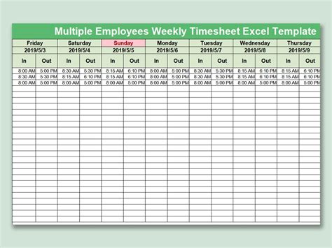 Timesheet Excel Template Download