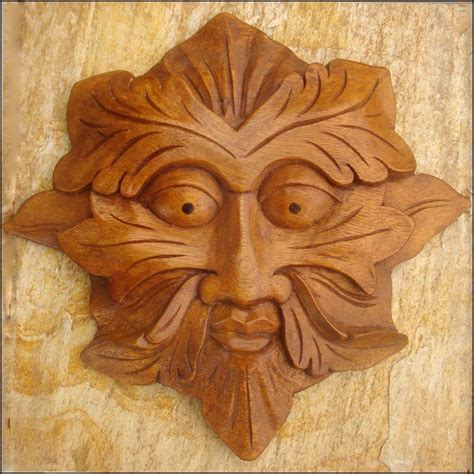 GM-02 Green Man - Celtic, Viking and Lamp Woodcraft Carvings | Green man, Wood carving, Carving