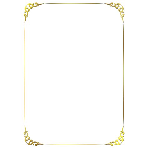 Gold Border A4 Paper Size Floral, A4 Border, Borders, Paper PNG Transparent Clipart Image and ...