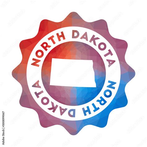 North Dakota low poly logo. Colorful gradient travel logo of the us ...